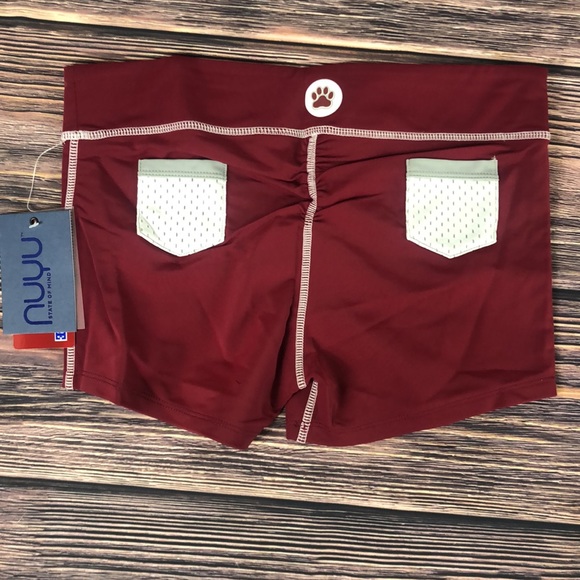 NUYU MS Mississippi State University Bulldogs Womens Tight Running Yoga Shorts - Picture 2 of 4